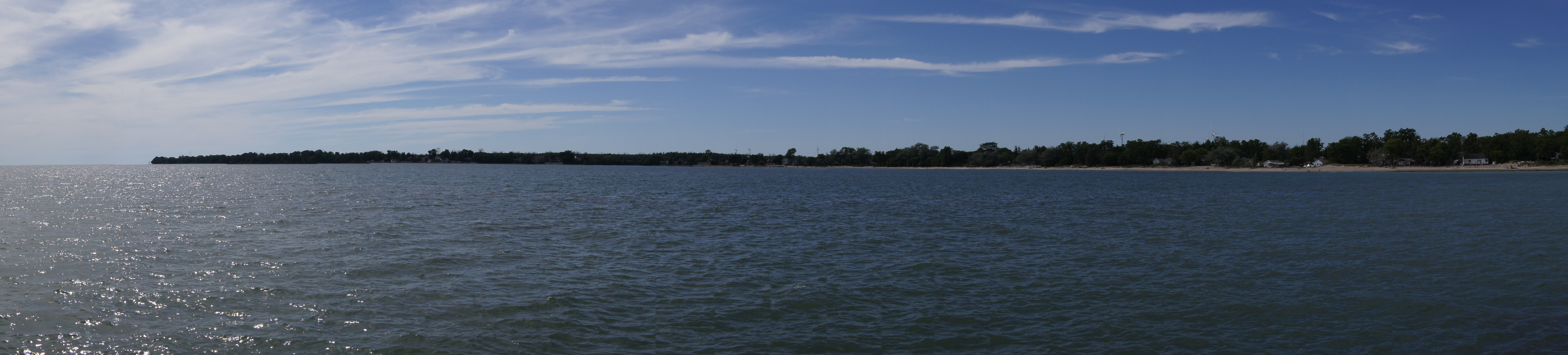 At Port Mainland, the Grand River flows into Lake Erie